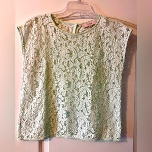 And Taylor lace short sleeve blouse.